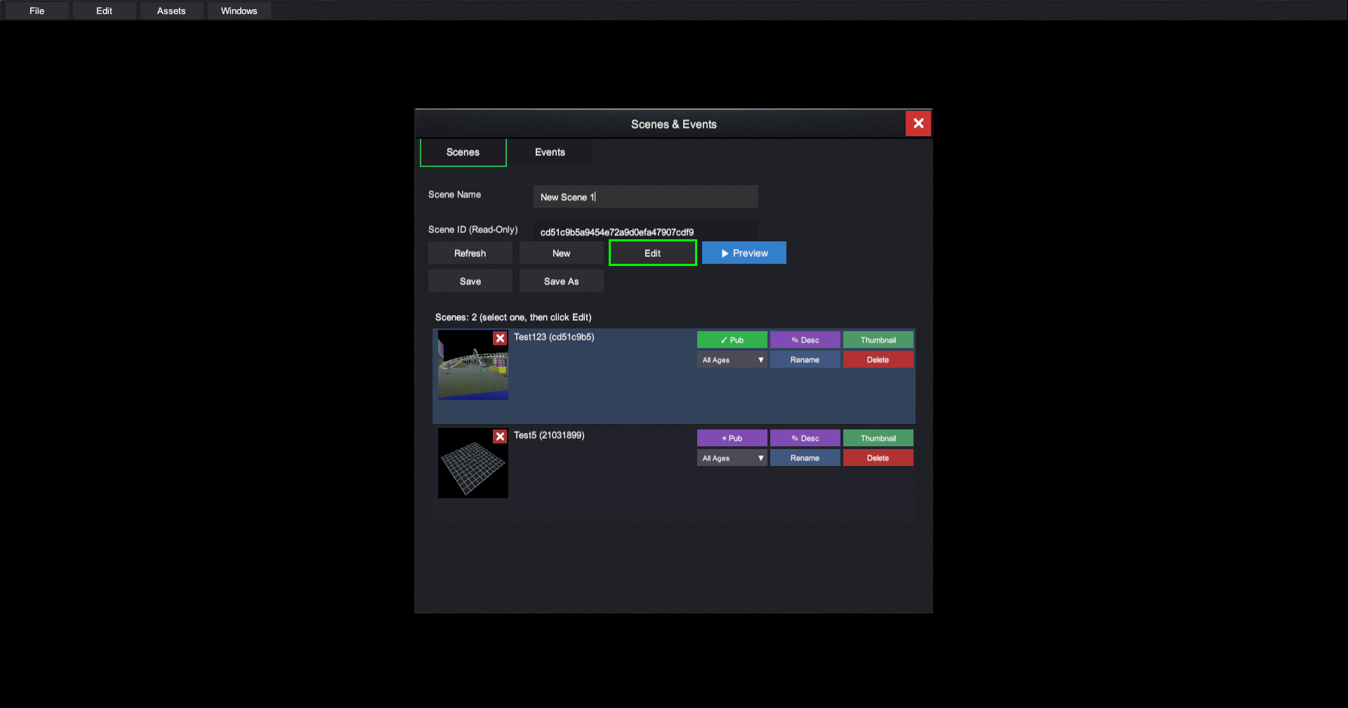 Create new world screen screenshot placeholder
