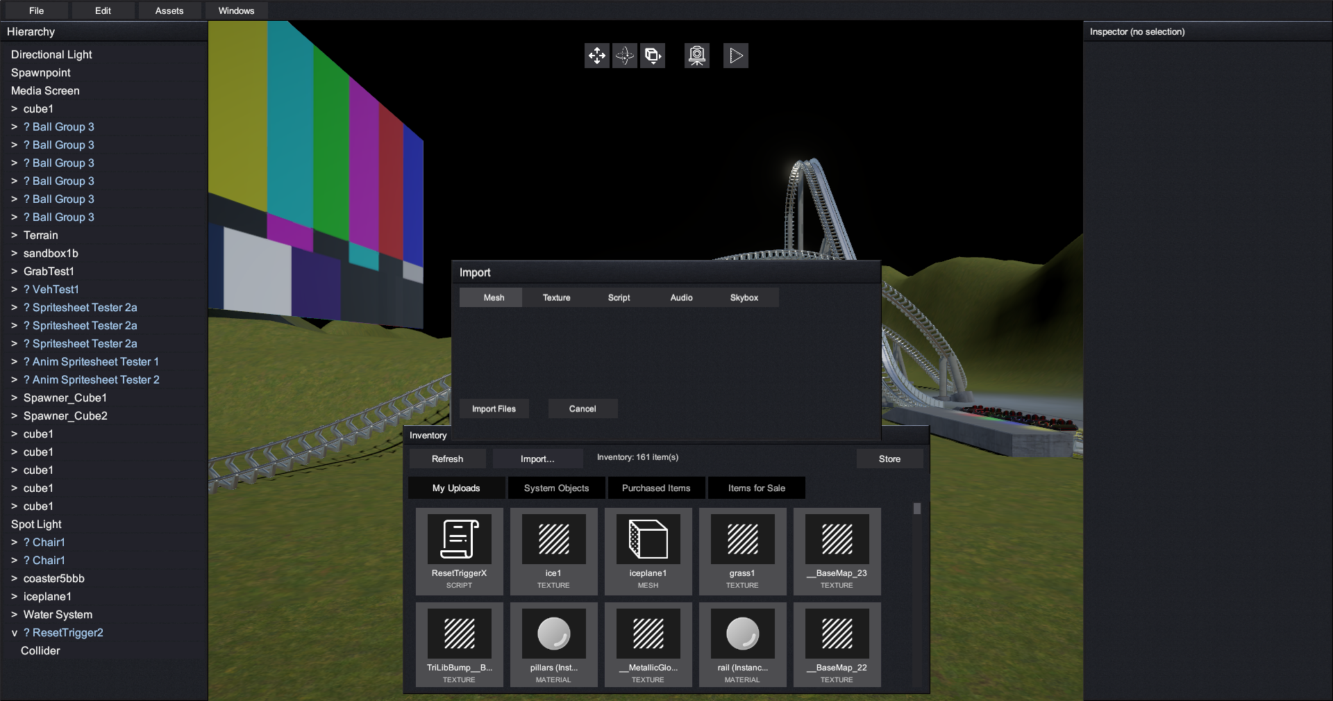 Upload item type selection screenshot placeholder